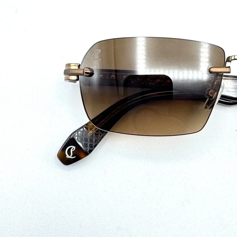 Christian Louboutin Sunglasses Greggo LB0041 36F Bronze Rimless Frame 56-16-145